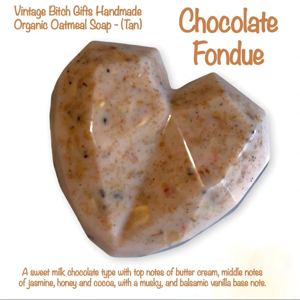 VintageBitch Gifts Handmade Chocolate Fondue Organic Oatmeal Soap - (Tan)